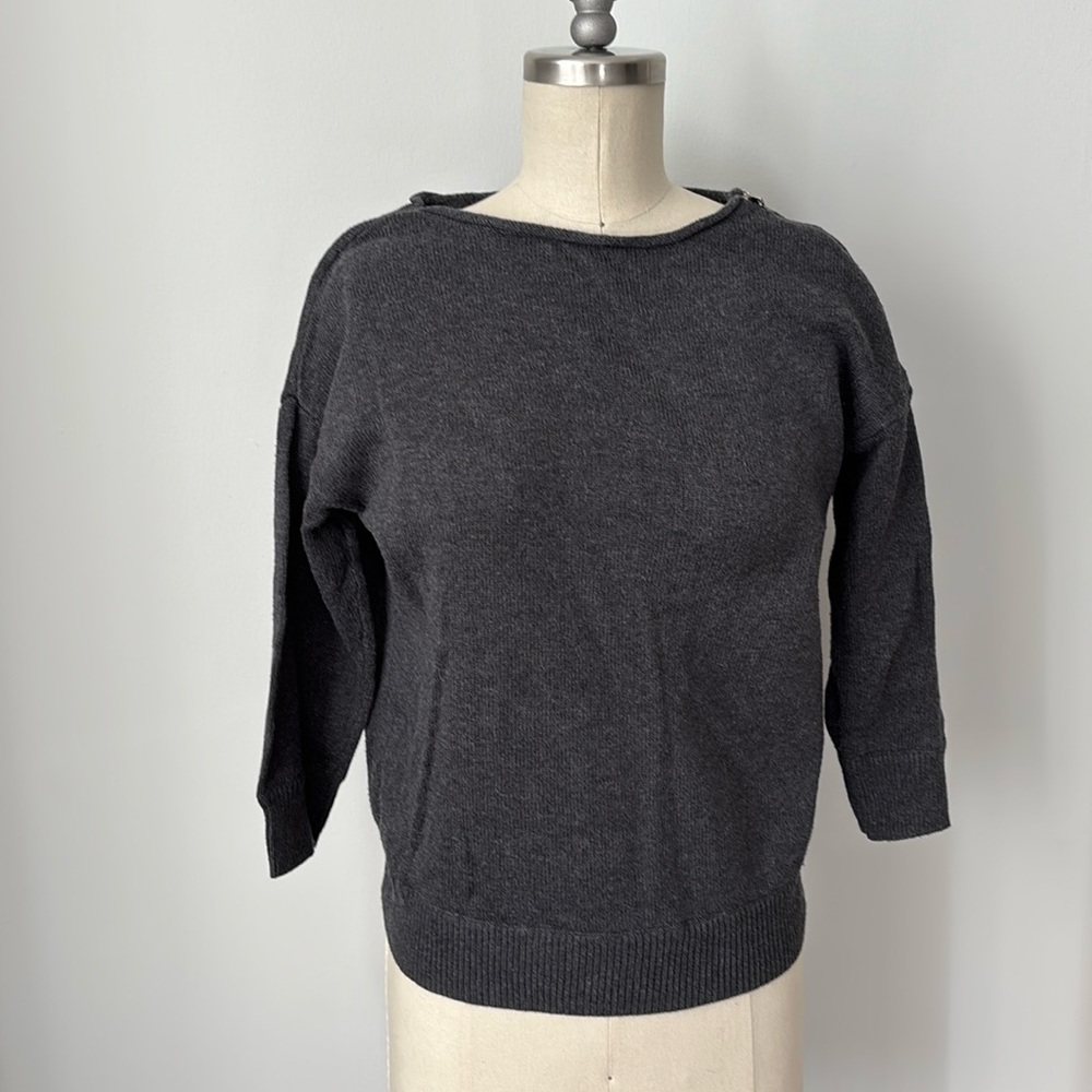 Gap Dark Gray Shoulder Zip Sweater